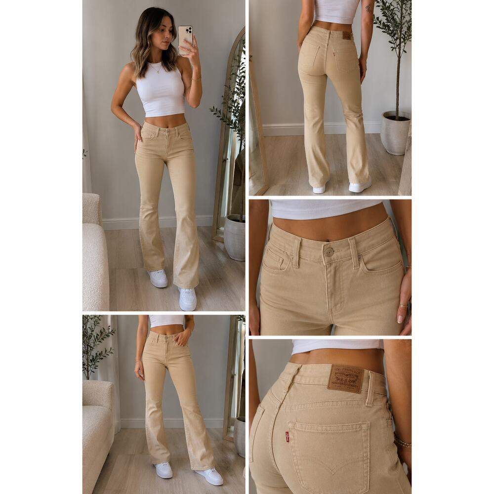 Levi’s Superlow Flare Jeans Womens 31 Beige Low Rise Y2K 2000s NWT